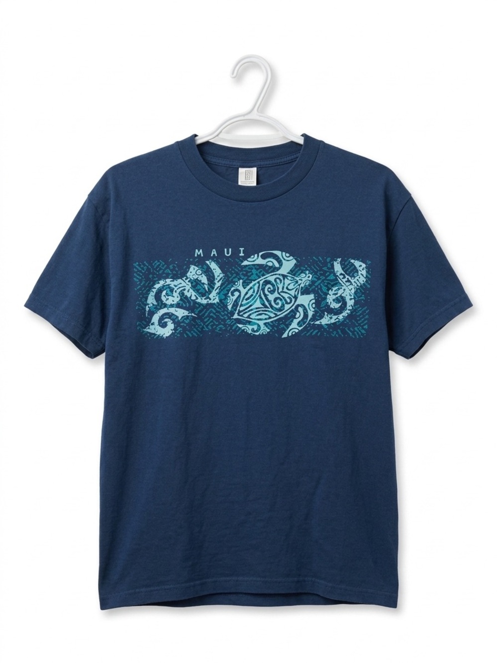 Tommy Mitchell Navy T-Shirt with Light Blue Maui Graphic
